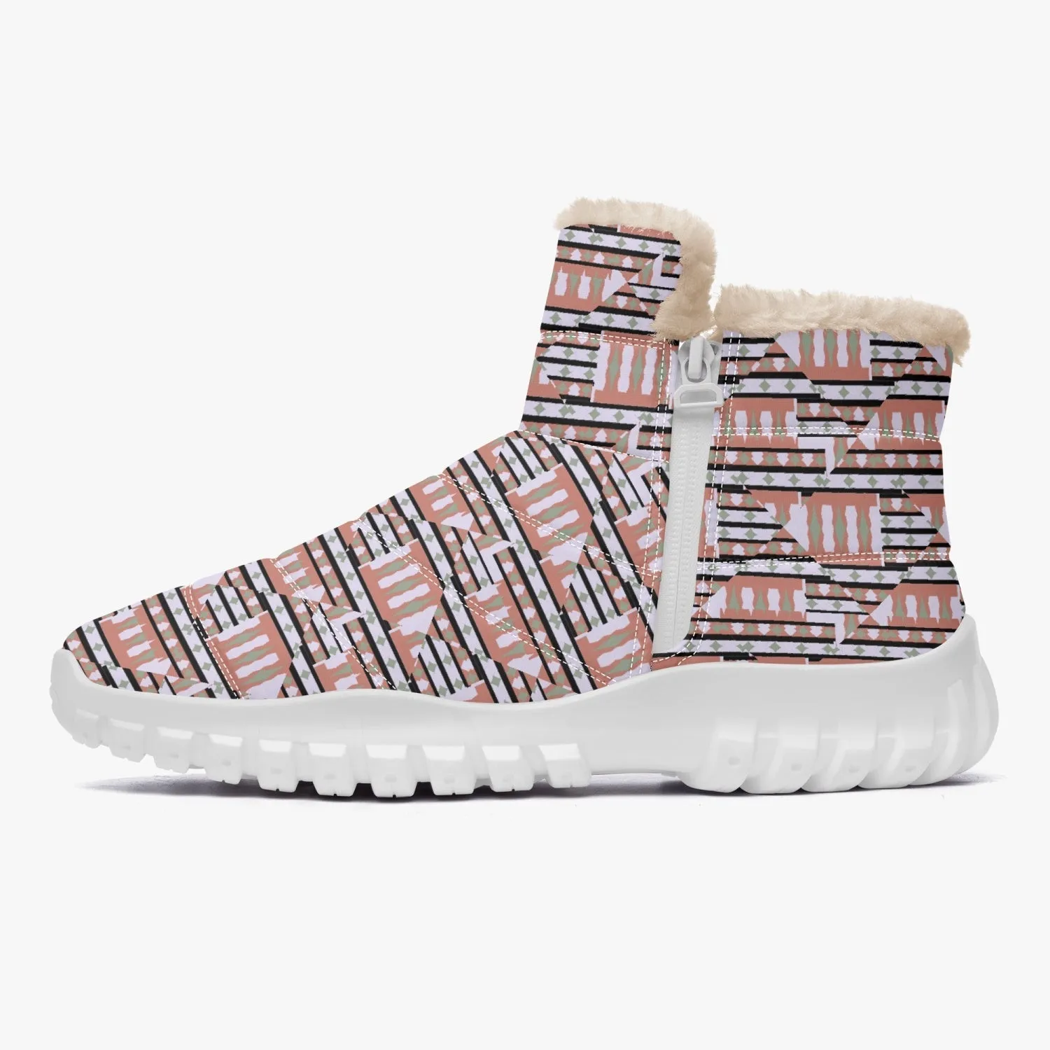 Eclectic Cotton-pad Fur Zipper Up Boots
